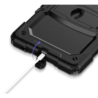 Husa Shockproof Armor pentru Samsung Galaxy Tab A7 Lite(SM-T220/T225), 8.7", Sigloo, stand Built-in, Protectie 360, Curea de umar, Negru carbune