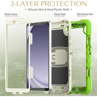 Husa Shockproof Armor pentru Samsung Galaxy Tab A7 Lite(SM-T220/T225), 8.7", Sigloo, stand Built-in, Protectie 360, Verde deschis