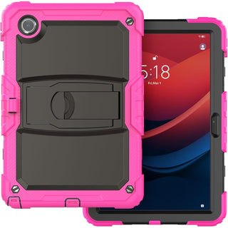 Husa Shockproof Armor pentru Samsung Galaxy Tab A8 (X200/X205), 10.5", Sigloo, stand Built-in, Protectie 360, Roz cu Negru