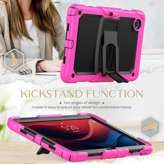 Husa Shockproof Armor pentru Samsung Galaxy Tab A8 (X200/X205), 10.5", Sigloo, stand Built-in, Protectie 360, Roz cu Negru