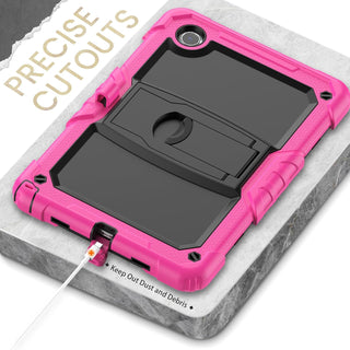 Husa Shockproof Armor pentru Samsung Galaxy Tab A8 (X200/X205), 10.5", Sigloo, stand Built-in, Protectie 360, Roz cu Negru