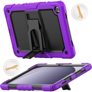 Husa Shockproof Armor Sigloo, pentru Samsung Galaxy Tab A7 (SM-T500/T505/T507), 10.4", cu stand, Mov cu Negru