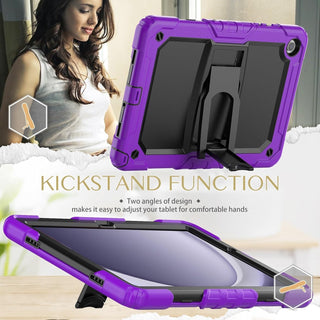 Husa Shockproof Armor Sigloo, pentru Samsung Galaxy Tab A7 (SM-T500/T505/T507), 10.4", cu stand, Mov cu Negru