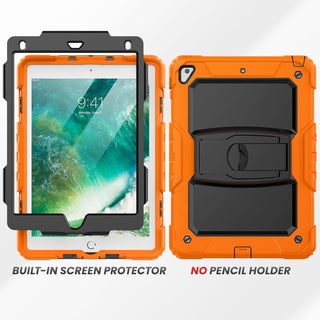 Husa Sigloo pentru iPad 9.7" (iPad 5/6, Air 2, Pro 9.7) – 3 Straturi Protectie, Suport Integrat, Ecran Protejat, Antisoc pentru Copii – Portocaliu