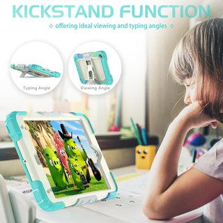 Husa Sigloo, pentru tableta Apple Ipad gen 9/8/7, 10.2 inch, Hybrid 3in1, 360 °protectie, suport smartpen, Stand, Curea Umar, Corner Shockproof, Alb