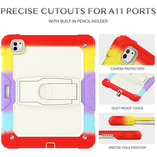 Husa premium Sigloo pentru Apple iPad Air 11, Air 5, Air 4, (11/10.9 Inch) – Protectie Completa, suport rabatabil, Rosu camouflage