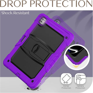 Husa Sigloo pentru iPad Air13 (2024/2025), iPad Pro 12.9'' (2020/2021/2022), Antisoc, Antipraf, cu Stand si Curea de Umar – Mov