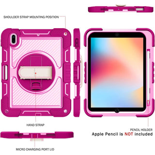 Husa premium Sigloo pentru Apple iPad Mini 7/6 (2024/2021), 8.3", Protectie Completa, Suport Creion, Stand 360°, Anti-Soc, Roz inchis