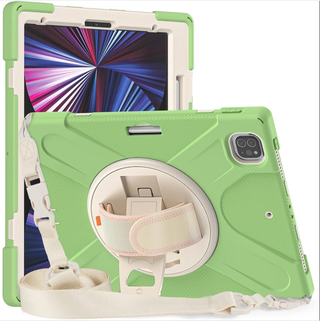 Husa de Protectie iPad Air 11/ Air5, Antisoc, Suport 360°, Suport SmartPEN, Carcasa Robusta, Stand Rotativ, Copii & Adulti, Verde fistic