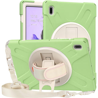 Husa Sigloo pentru Samsung Galaxy Tab A7 Lite(SM-T220/T225), 8.7", curea de umar, suport 360, verde deschis cu crem