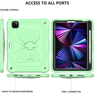 Husa premium Sigloo pentru Apple iPad Air 11, Air 5, Air 4, (11/10.9 Inch) – Protectie Completa, Suport Creion, Stand Fluture, Curea, Verde