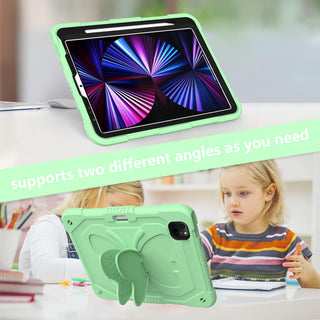 Husa premium Sigloo pentru Apple iPad Air 11, Air 5, Air 4, (11/10.9 Inch) – Protectie Completa, Suport Creion, Stand Fluture, Curea, Verde