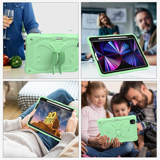 Husa premium Sigloo pentru Apple iPad Air 11, Air 5, Air 4, (11/10.9 Inch) – Protectie Completa, Suport Creion, Stand Fluture, Curea, Verde