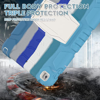 Husa Shockproof Armor pentru Samsung Galaxy Tab A8 (X200/X205), 10.5", Sigloo, stand Built-in, Protectie 360, Albastru Degrade