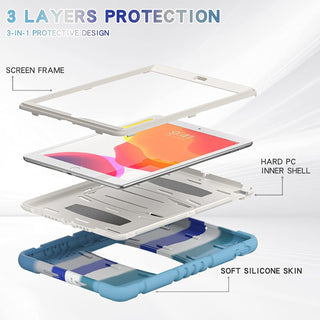 Husa Shockproof Armor pentru Samsung Galaxy Tab A8 (X200/X205), 10.5", Sigloo, stand Built-in, Protectie 360, Albastru Degrade