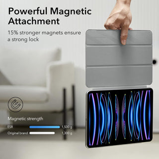 Husa premium Sigloo 2 in 1, pentru Apple Ipad Air 11, Air 5, Air 4, (11/10.9 Inch), Dual Layer Magnetic, interior detasabil, multiple unghiuri de vizualiazizare, piele sintetica, Gri