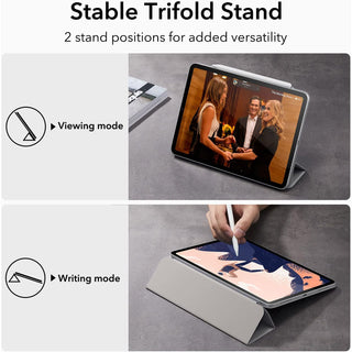 Husa premium Sigloo 2 in 1, pentru Apple Ipad Air 11, Air 5, Air 4, (11/10.9 Inch), Dual Layer Magnetic, interior detasabil, multiple unghiuri de vizualiazizare, piele sintetica, Gri