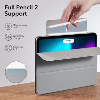 Husa premium Sigloo 2 in 1, pentru Apple Ipad Air 11, Air 5, Air 4, (11/10.9 Inch), Dual Layer Magnetic, interior detasabil, multiple unghiuri de vizualiazizare, piele sintetica, Gri