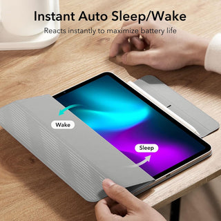 Husa premium Sigloo 2 in 1, pentru Apple Ipad Air 11, Air 5, Air 4, (11/10.9 Inch), Dual Layer Magnetic, interior detasabil, multiple unghiuri de vizualiazizare, piele sintetica, Gri