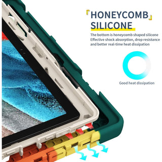 Husa Sigloo pentru Samsung Galaxy A8 10.5" (2021) (SM-X200/X205/X207), cu Suport de Sustinere, Curea de Umar, Verde multicolor