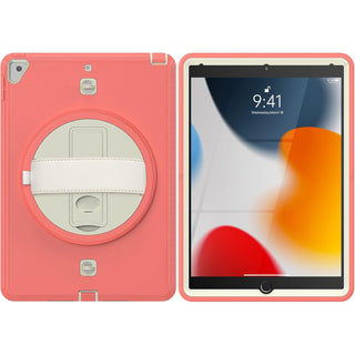 Pachet 360 pentru iPad 9.7" (iPad Air 2, iPad 5/6, iPad Pro 9.7) – Husa Sigloo cu folie inclusa, curea de umar si suport rotativ, Roz