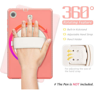 Pachet complet Sigloo 360° pentru Samsung Galaxy Tab A8(X200), 10.5", Upgrade Heavy Duty 3-Layer, Full Coverage Crossbody cu Built- in Stand, Orange