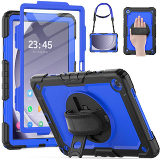 Pachet complet 360° Sigloo pentru Samsung Galaxy Tab A 8.0" 2019 (SM-T290/T295) – Husa Shockproof, Curea de Umar, Maner Rotativ, Folie Inclusa, Negru