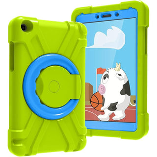 Husa Siogloo pentru Samsung Galaxy Tab A 8.0" 2019 (SM-T290/T295) – Carcasa Antisoc cu Suport Rotativ 360°, Protectie Completa, Green Blue