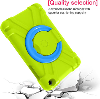 Husa Siogloo pentru Samsung Galaxy Tab A 8.0" 2019 (SM-T290/T295) – Carcasa Antisoc cu Suport Rotativ 360°, Protectie Completa, Green Blue