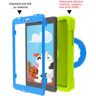 Husa Siogloo pentru Samsung Galaxy Tab A 8.0" 2019 (SM-T290/T295) – Carcasa Antisoc cu Suport Rotativ 360°, Protectie Completa, Green Blue