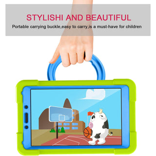 Husa Siogloo pentru Samsung Galaxy Tab A 8.0" 2019 (SM-T290/T295) – Carcasa Antisoc cu Suport Rotativ 360°, Protectie Completa, Green Blue