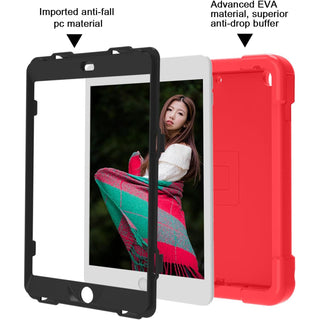 Husa Sigloo pentru iPad 9.7", Compatibila iPad 6 (2018), iPad 5 (2017), iPad Air & Air 2, cu Suport Rotativ, TPU Moale, Protectie Antisoc, Rosu