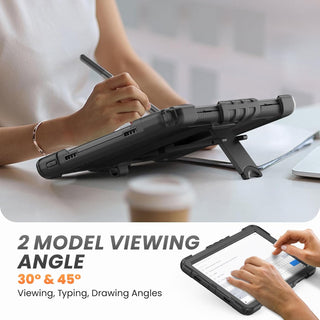 Husa Shockproof Armor pentru Samsung Galaxy Tab A8 (X200/X205), 10.5", Sigloo, stand Built-in, Protectie 360, Negru antracit