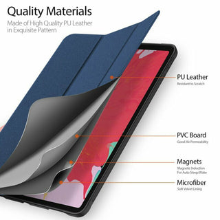 Husa premium Sigloo pentru iPad Air13 (2024/2025), iPad Pro 12.9'' (2020/2021/2022), Cu Suport Apple Pencil, Protectie Slim Smart Cover - Albastru