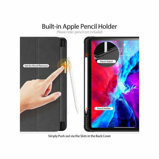 Husa premium Sigloo pentru iPad Air13 (2024/2025), iPad Pro 12.9'' (2020/2021/2022), Cu Suport Apple Pencil, Protectie Slim Smart Cover - Albastru