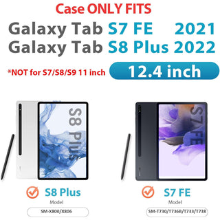 Pachet 360 pentru pentru Samsung Galaxy Tab S8 Plus, S7 FE, S7 Plus, Husa Sigloo Military, Curea de Umar si Folie de Protectie– Negru