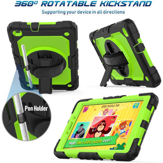 Pachet complet Sigloo 360° pentru Samsung Galaxy Tab A8(X200), 10.5", Upgrade Heavy Duty 3-Layer, Full Coverage Crossbody cu Built- in Stand, NEGRU