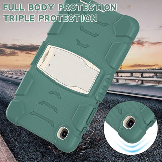 Husa Shockproof Armor pentru Samsung Galaxy Tab A7 Lite(SM-T220/T225), 8.7", Sigloo, stand Built-in, Protectie 360, Verde smarald
