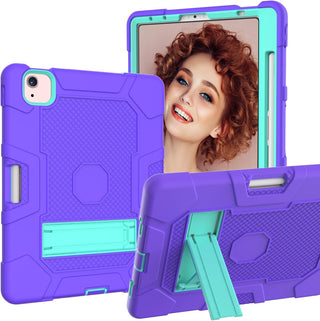 Husa premium Sigloo pentru Apple iPad Air 11, Air 5, Air 4, (11/10.9 Inch) – Protectie Completa, suport rabatabil, mov menta verde