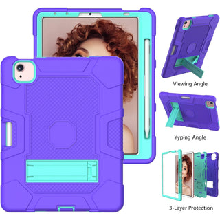 Husa premium Sigloo pentru Apple iPad Air 11, Air 5, Air 4, (11/10.9 Inch) – Protectie Completa, suport rabatabil, mov menta verde