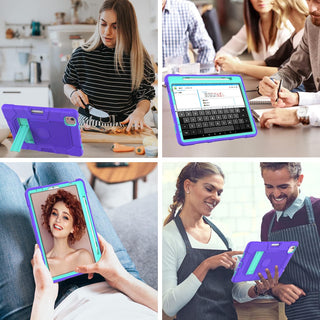 Husa premium Sigloo pentru Apple iPad Air 11, Air 5, Air 4, (11/10.9 Inch) – Protectie Completa, suport rabatabil, mov menta verde
