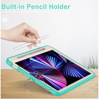 Pachet complet Sigloo 360° pentru iPad Air 5/4 (10.9 inch) - Husa Shockproof cu folie, suport rotativ, suport creion si curea umar - verde menta