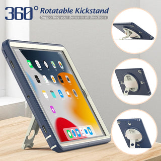 Pachet 360 pentru iPad 9.7" (iPad Air 2, iPad 5/6, iPad Pro 9.7) – Husa Sigloo cu folie inclusa, curea de umar si suport rotativ, Gri inchis