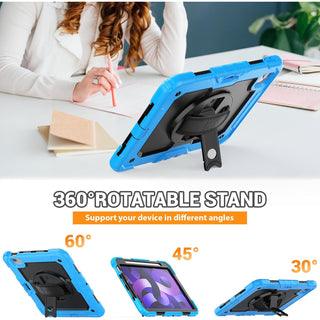 Husă Sigloo 360 pentru iPad Air 5/4 (10.9 inch), protecție robustă, suport rotativ, albastru, set complet
