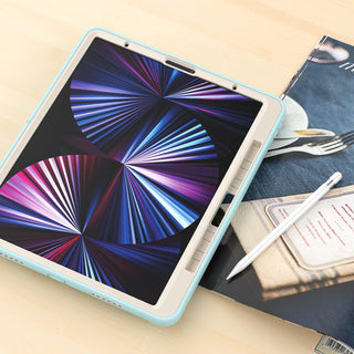 Husa Sigloo pentru iPad Air 13" (2025/2024 M3/M2) si iPad Pro 12.9" – Suport Rotativ, Suport Pencil, – Albastru Ciel