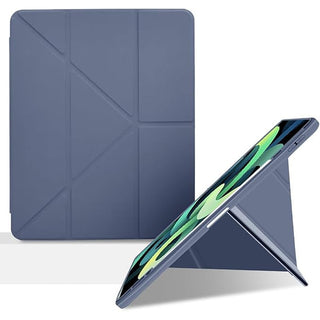 Husa Sigloo, pentru iPad Air13 (2024/2025), iPad Pro 12.9'', (2022/2021/2020/2018), interior de piele sintetica, Suport origami, spatele din policarbonat, Albastru lavanda