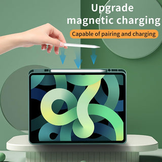 Husa Sigloo, pentru iPad Air13 (2024/2025), iPad Pro 12.9'', (2022/2021/2020/2018), interior de piele sintetica, Suport origami, spatele din policarbonat, Albastru lavanda