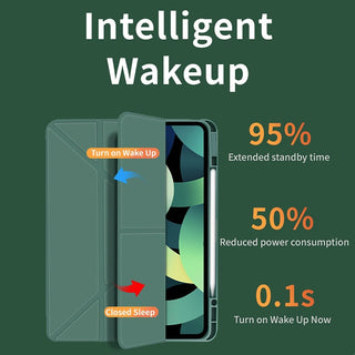 Husa Sigloo, pentru iPad Air13 (2024/2025), iPad Pro 12.9'', (2022/2021/2020/2018), interior de piele sintetica, Suport origami, spatele din policarbonat, Albastru lavanda