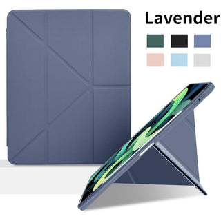 Husa Sigloo, pentru iPad Air13 (2024/2025), iPad Pro 12.9'', (2022/2021/2020/2018), interior de piele sintetica, Suport origami, spatele din policarbonat, Albastru lavanda