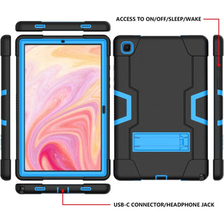 Husa Shockproof Armor Sigloo, pentru Samsung Galaxy Tab A7 (SM-T500/T505/T507), 10.4", cu stand, Negru
